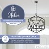 Prominence Home Heleo, 5 Light Matte Black Geometric Cage Chandelier Candle Style Pendant Light 51567-40